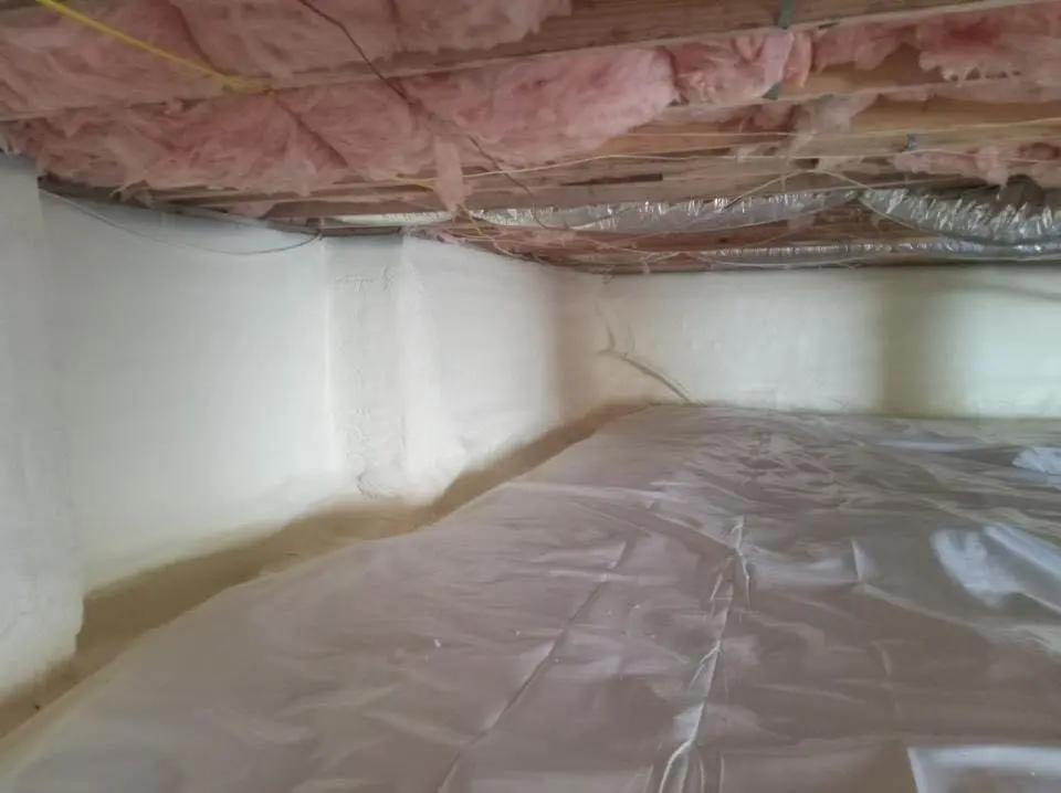 Crawl space encapsulation with closed-cell spray foam for Roof Waterproofing in Dover